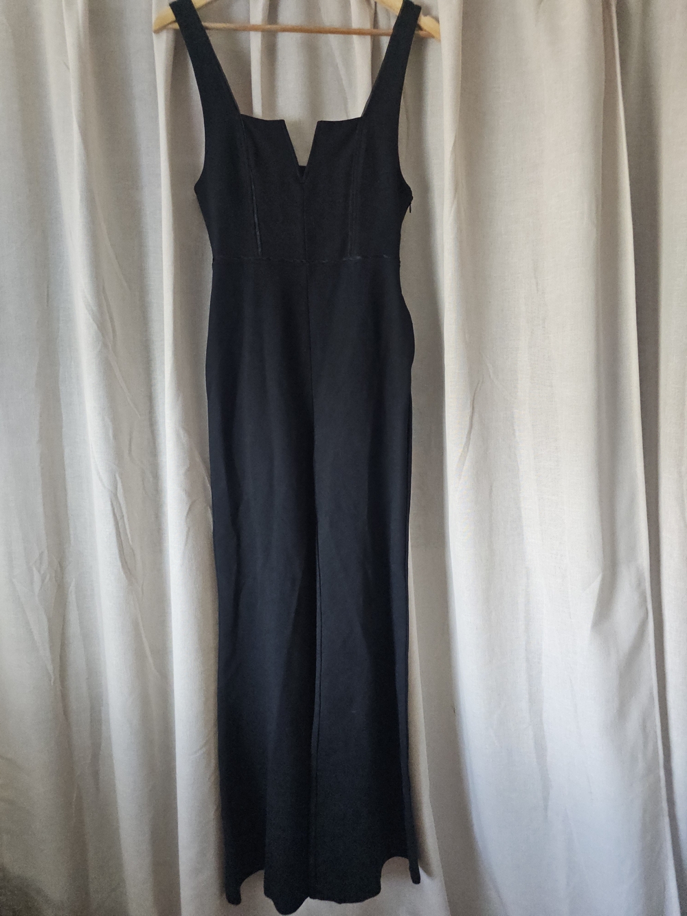Free People Black Flare Leg Jumpsuit XS | Corset Bodice